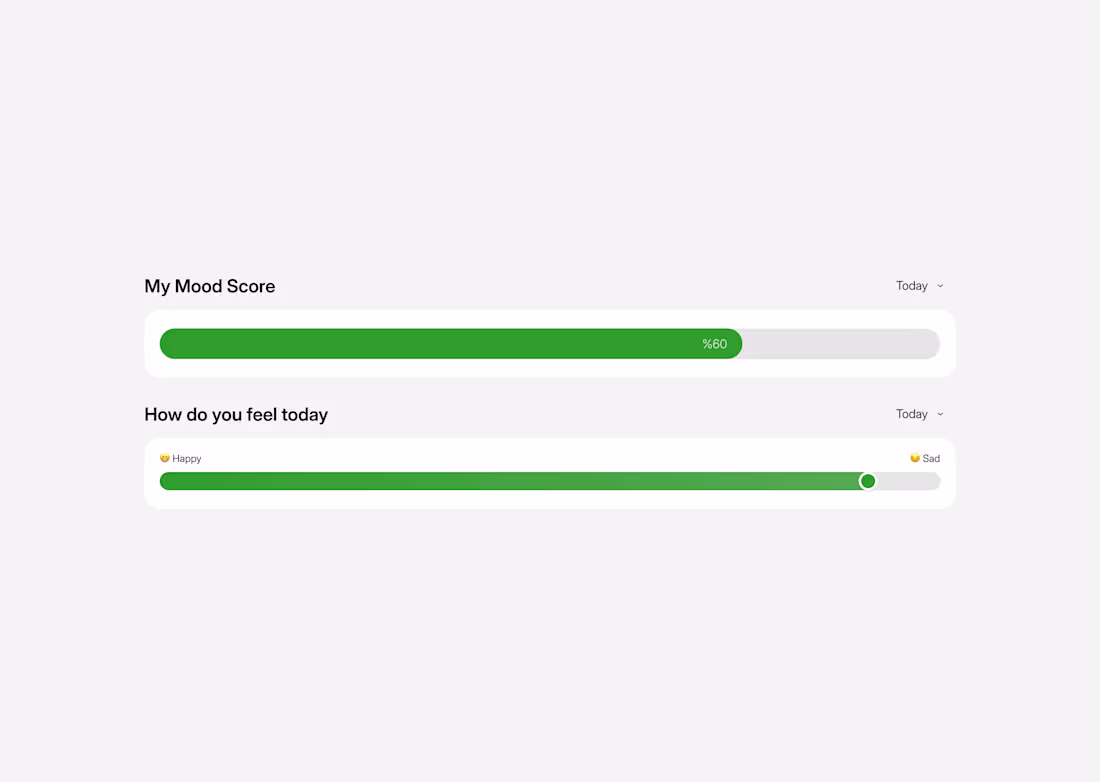 Cover image for ✨ Mood Tracker UI - Progress bar & Slide