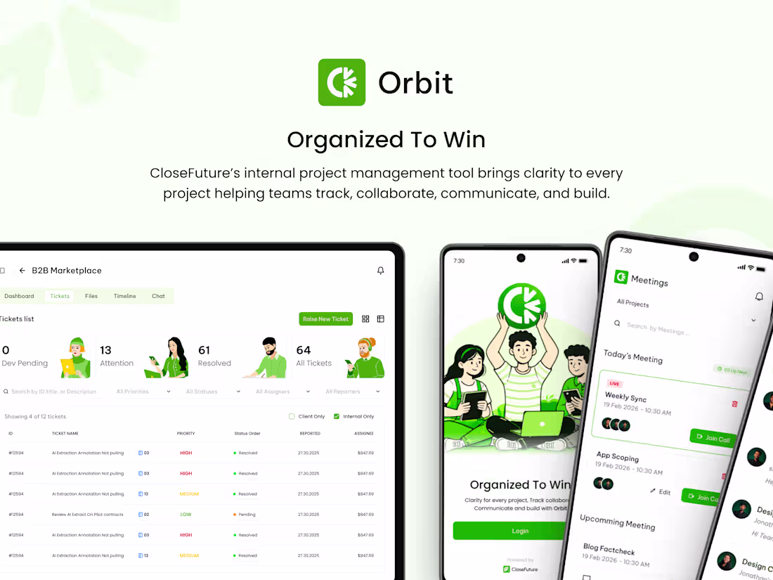 Cover image for Orbit : Internal Project Tracker - CloseFuture