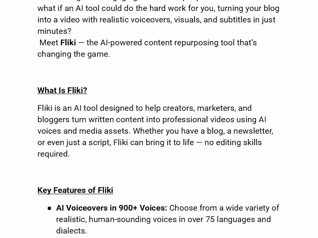 Cover image for Blog Posts into Videos with Fliki