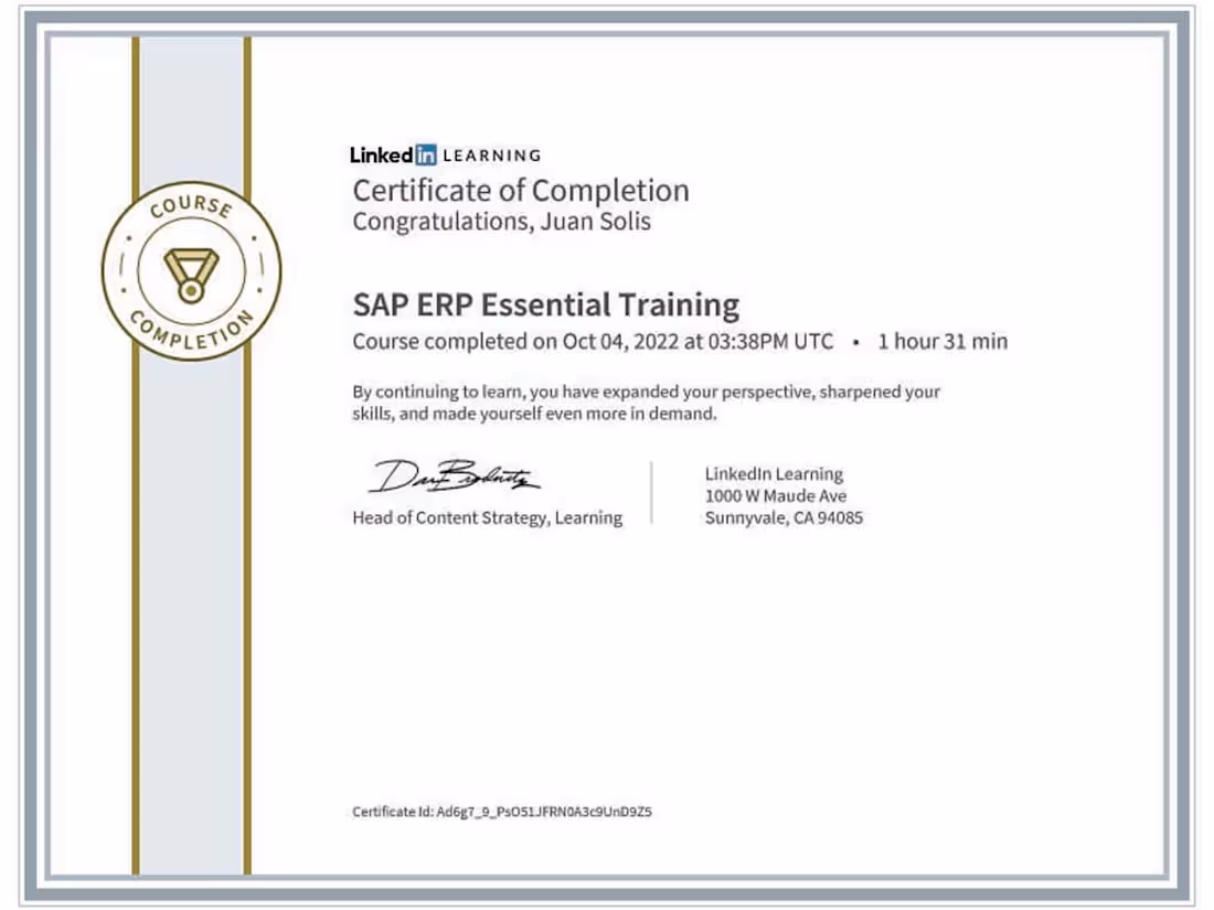 Cover image for SAP certification for fulfilling my