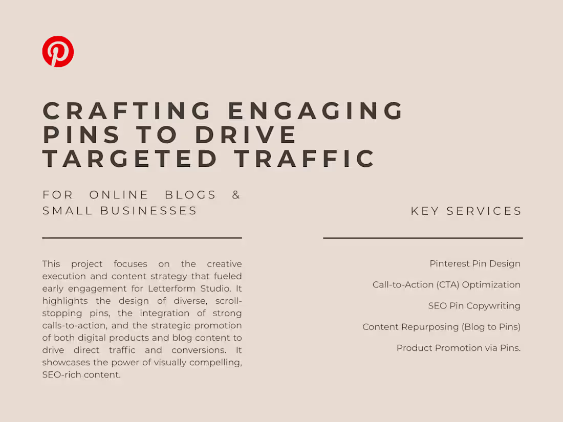 Cover image for Crafting Engaging Pins to Drive Targeted Traffic & Conversions