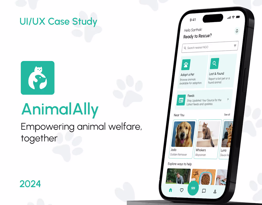 Cover image for Pet Rescue & Adoption App UI/UX Case Study