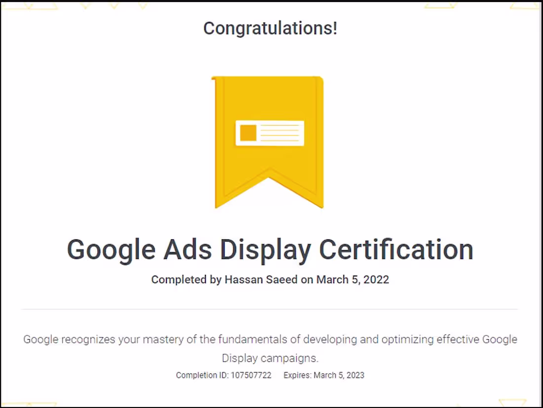 Cover image for Display Ads Certification