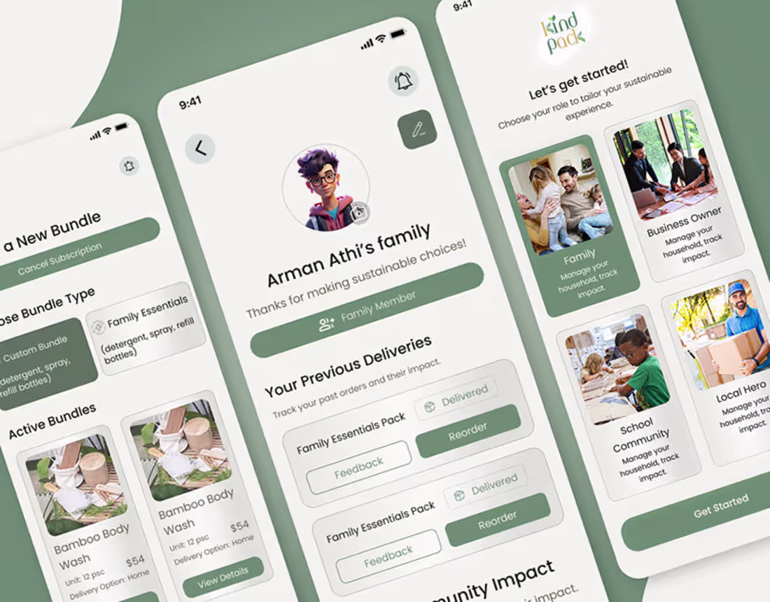 Cover image for Kind Pack Eco Friendly Product Web & App design