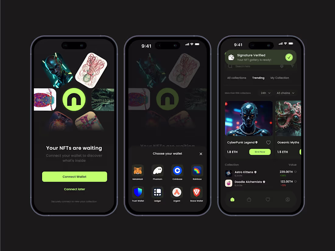 Cover image for Mobile App: NFT Wallet Flow