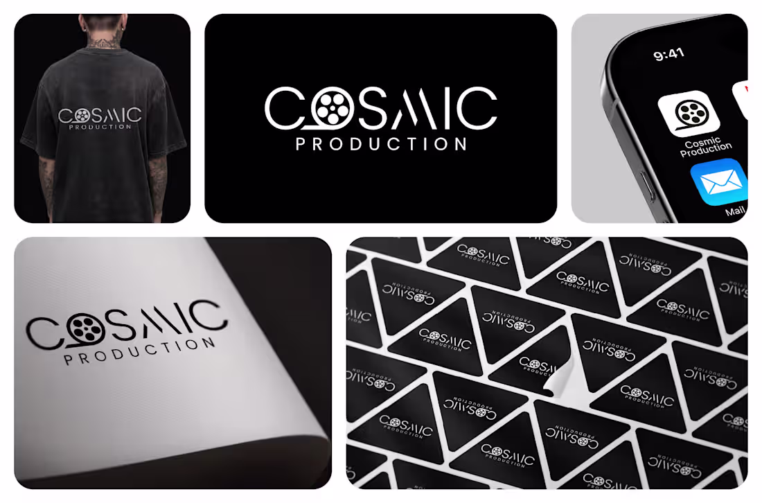 Cover image for I designed this minimalist black‑and‑white identity for Cosm...