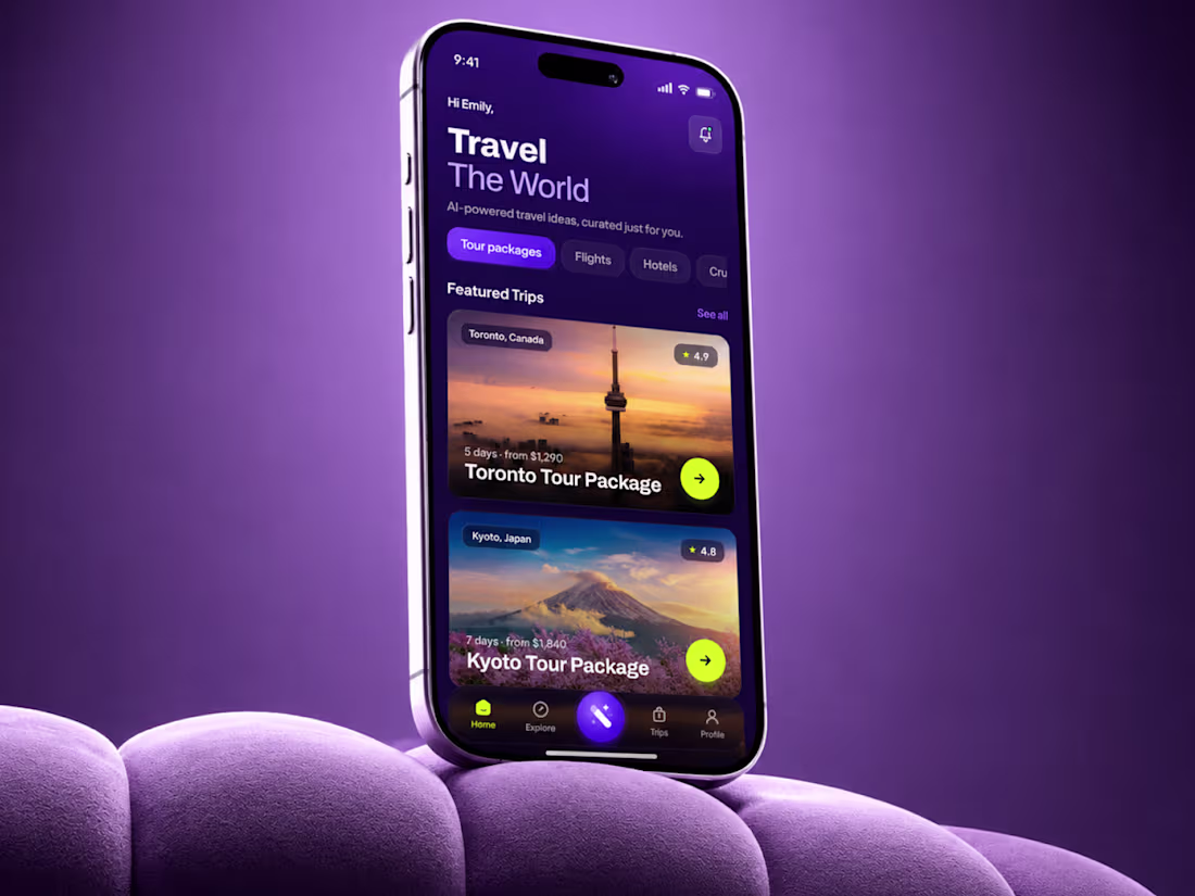 Cover image for Mobile App UI UX Design | Travel App Redesign | AI Mobile App