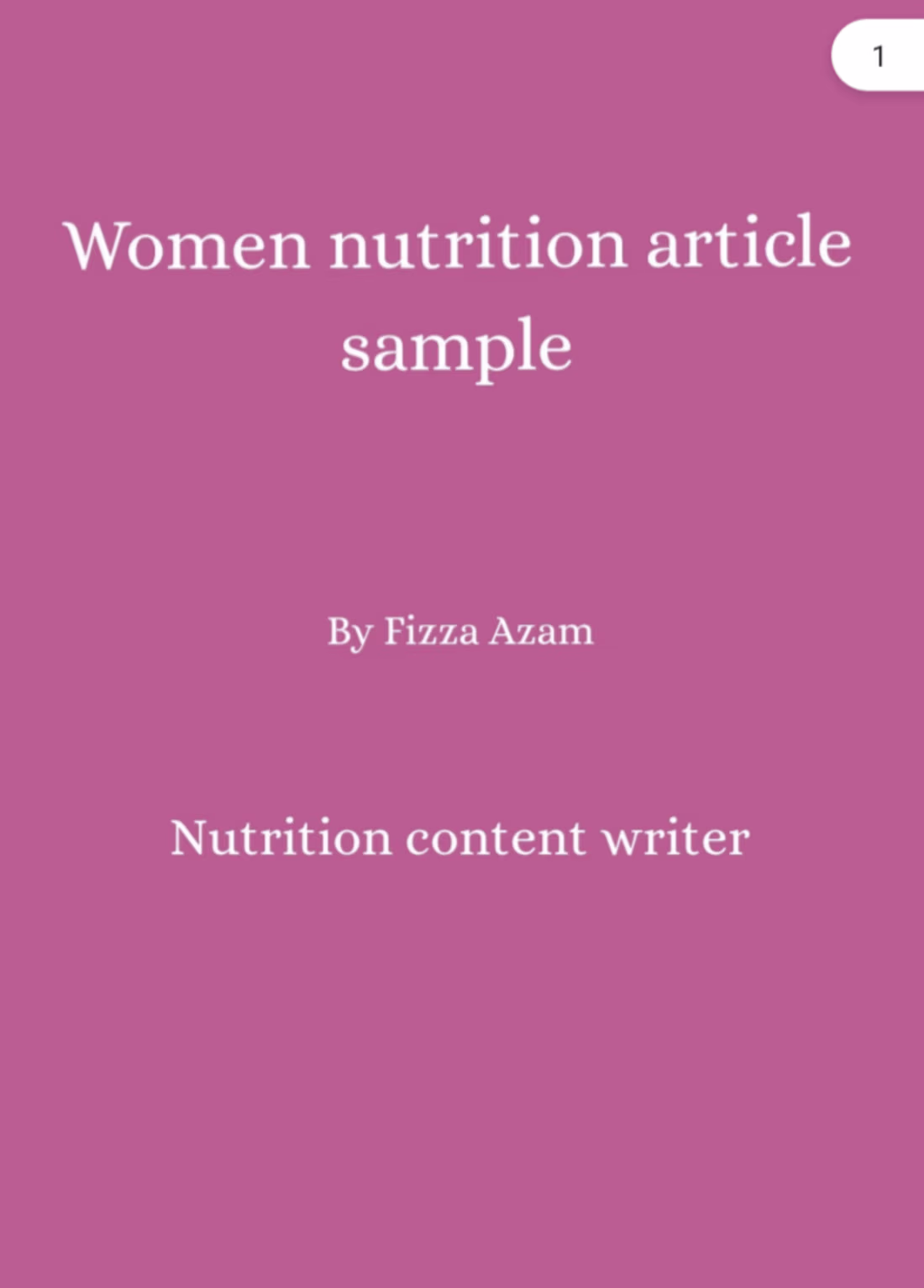 Cover image for Women's Health Article
A well researched