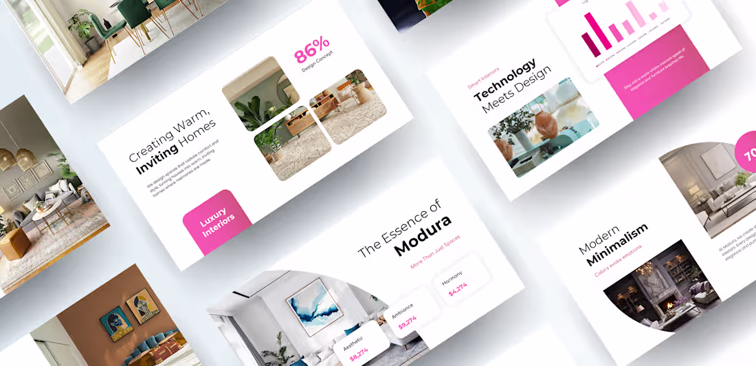 Cover image for Modern Interior Design Pitch Deck for Modura