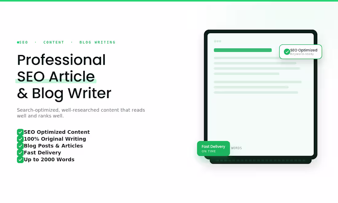 Cover image for Tittle Professional SEO Article &