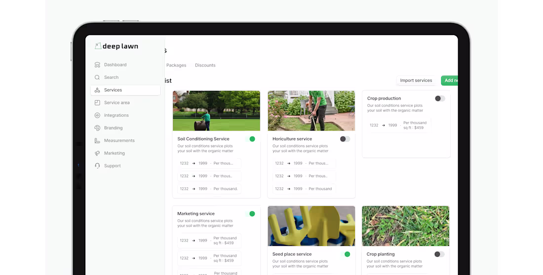 Cover image for Deeplawn Sales Tool and Web App Redesign
