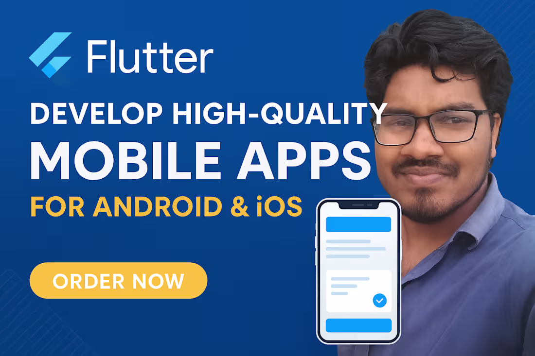 Cover image for I will develop a high quality flutter app for android and ios