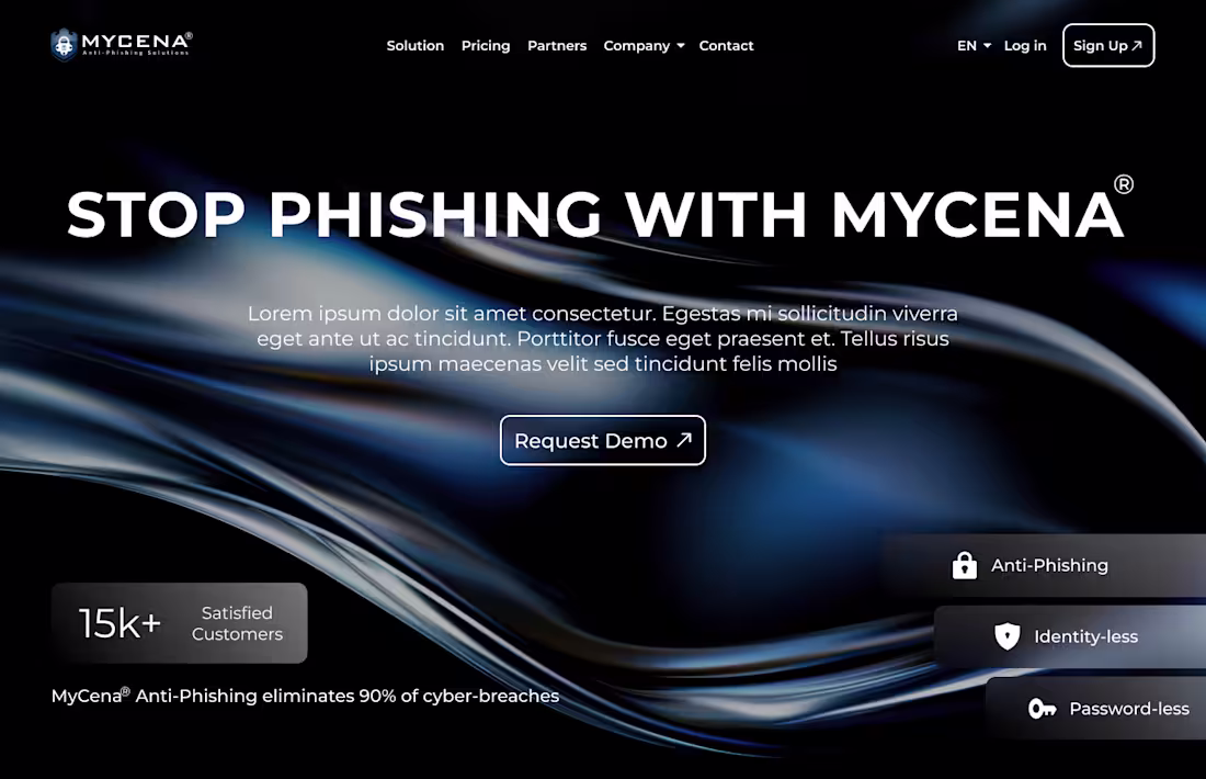 Cover image for Mycena landing page design