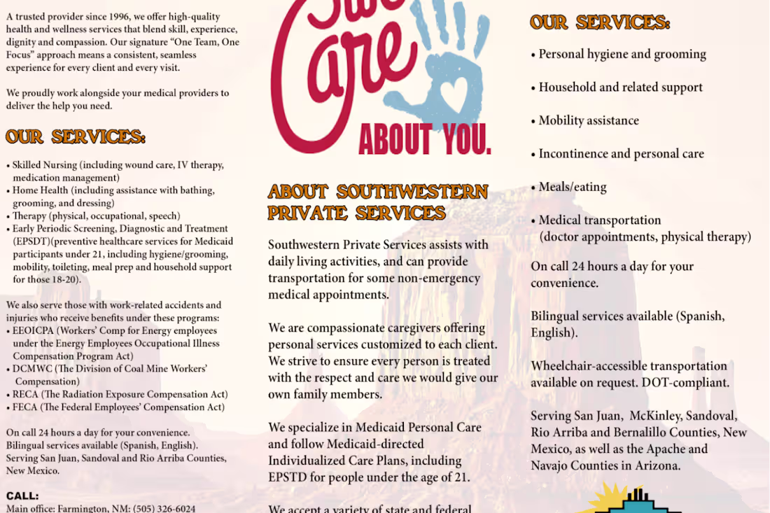 Cover image for Home health care brochure