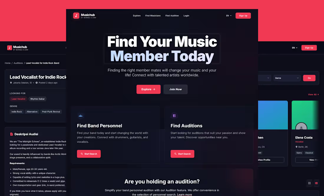 Cover image for MusicHub is a web platform