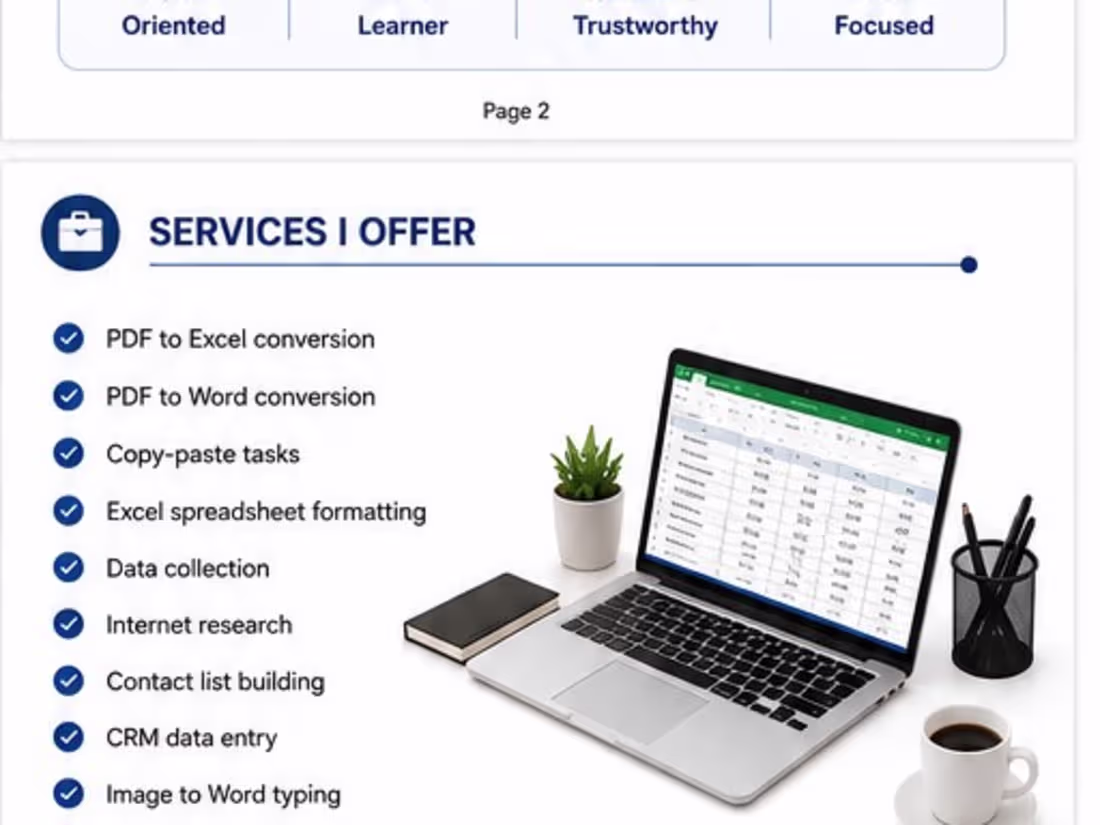 Cover image for I provide reliable Data Entry