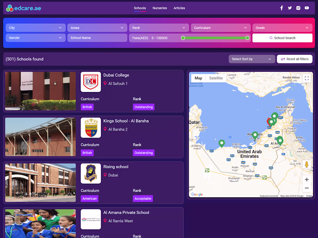 Cover image for Education Schools Nurseries in Dubai UAE - edcare.ae