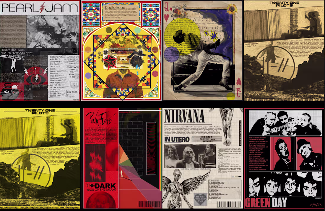 Cover image for 10 Days Poster Challenge — Music Bands Edition