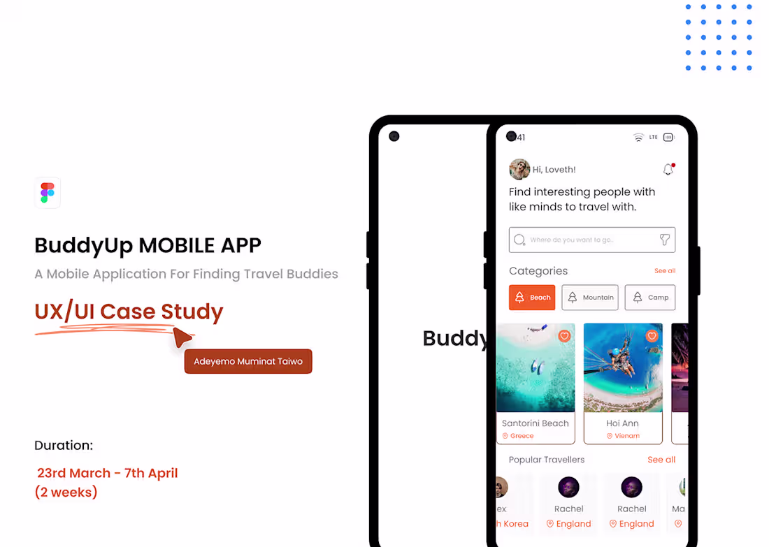 Cover image for Buddy Up App Case Study on Behance