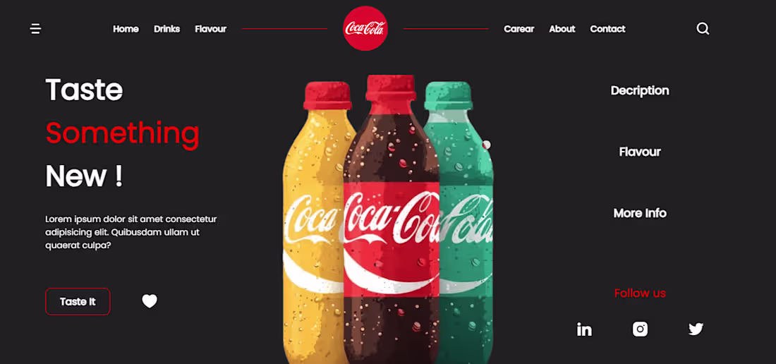 Cover image for Coca Cola Landing Page