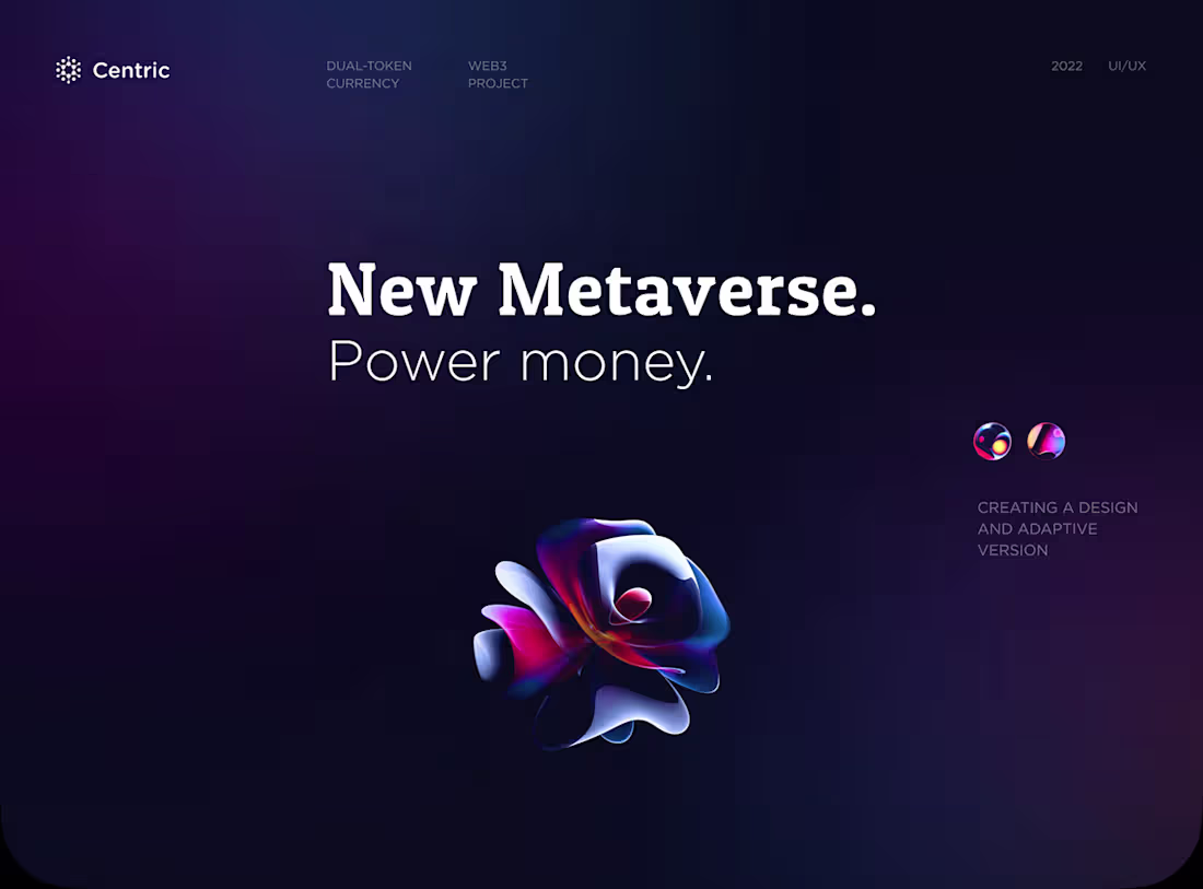 Cover image for Centric - Crypto landing page web design 