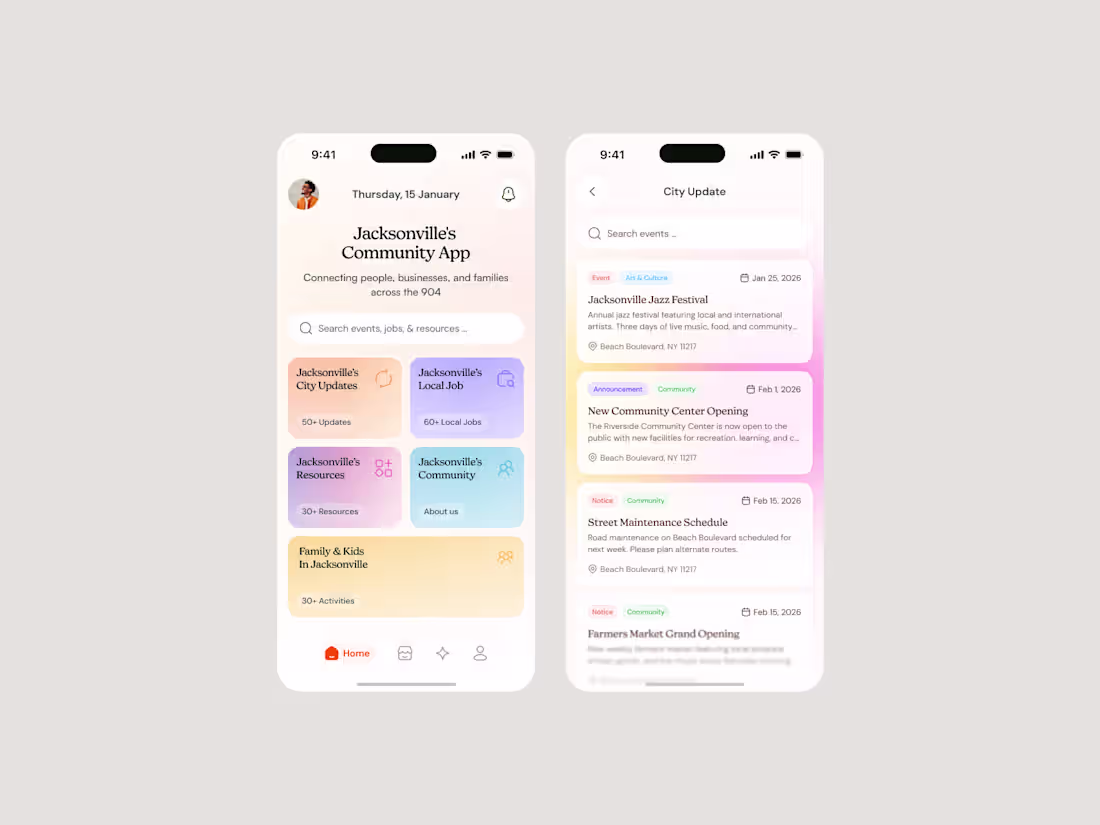 Cover image for Jacksonville Community Mobile App —
