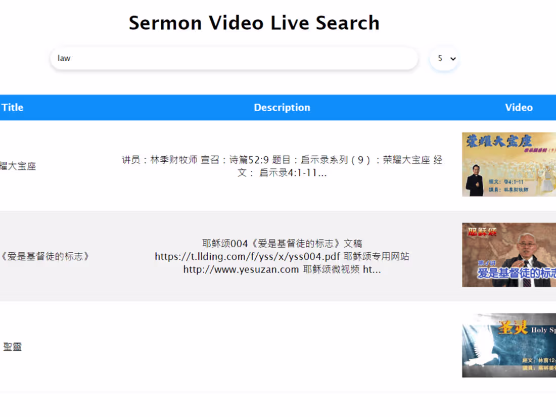 Cover image for Sermon Live Search