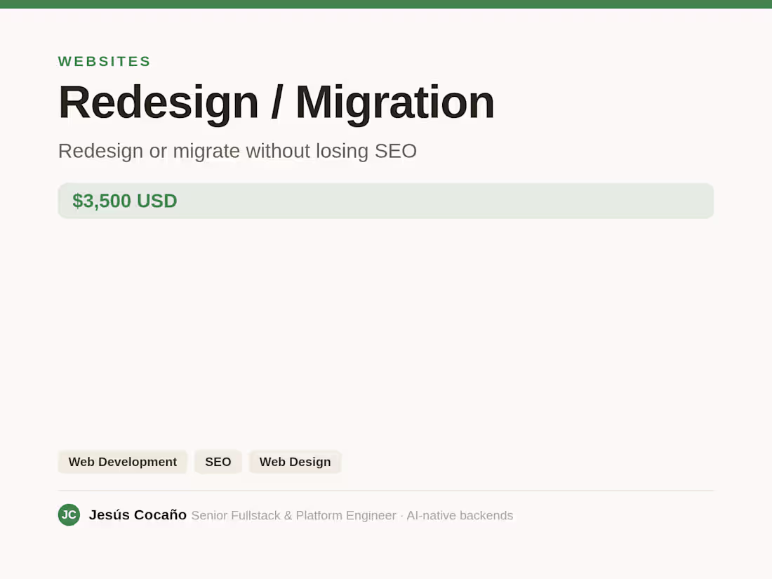 Cover image for Website Redesign / Migration