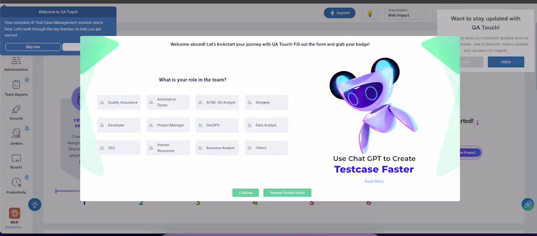 Cover image for QA Touch — test case