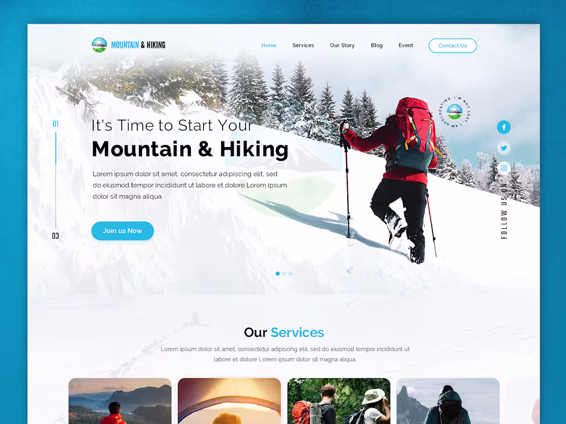 Cover image for Hiking Landing Page