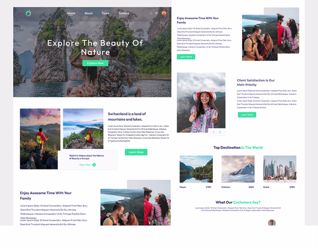 Cover image for Adventure/Travel Website Landing Page UX UI design  :: Behance