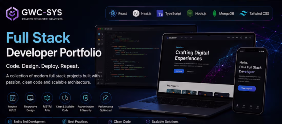 Cover image for Full Stack Developer Portfolio
Designed and