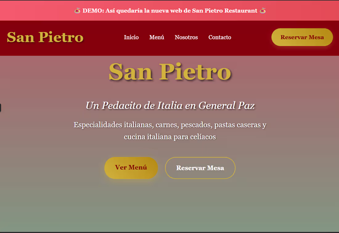 Cover image for San Pietro Restaurant Website Template