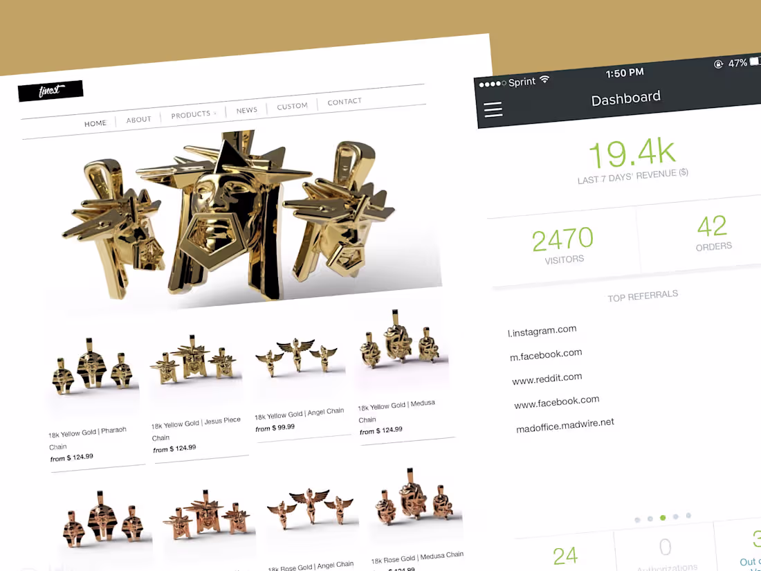 Cover image for Finest - Handcrafted Jewelry | Shopify Website