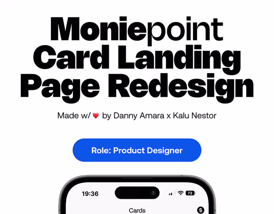 Cover image for Moniepoint Card Landing Page Redesign :: Behance