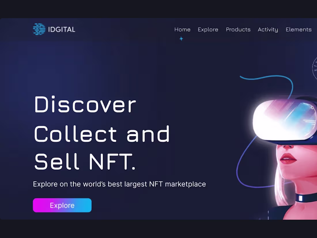 Cover image for Web App Design of NFT marketplace Using FIGMA