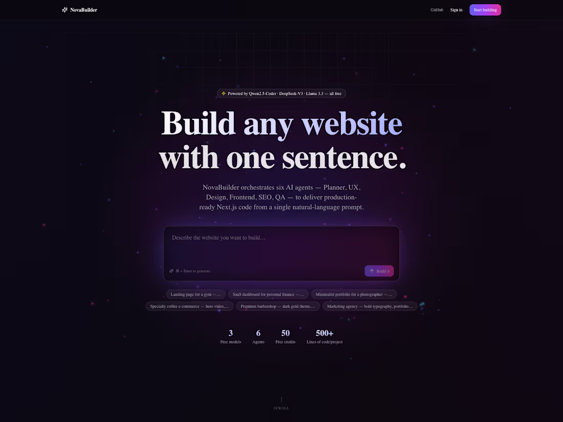 Cover image for NovaBuilder AI — Build websites with natural language
