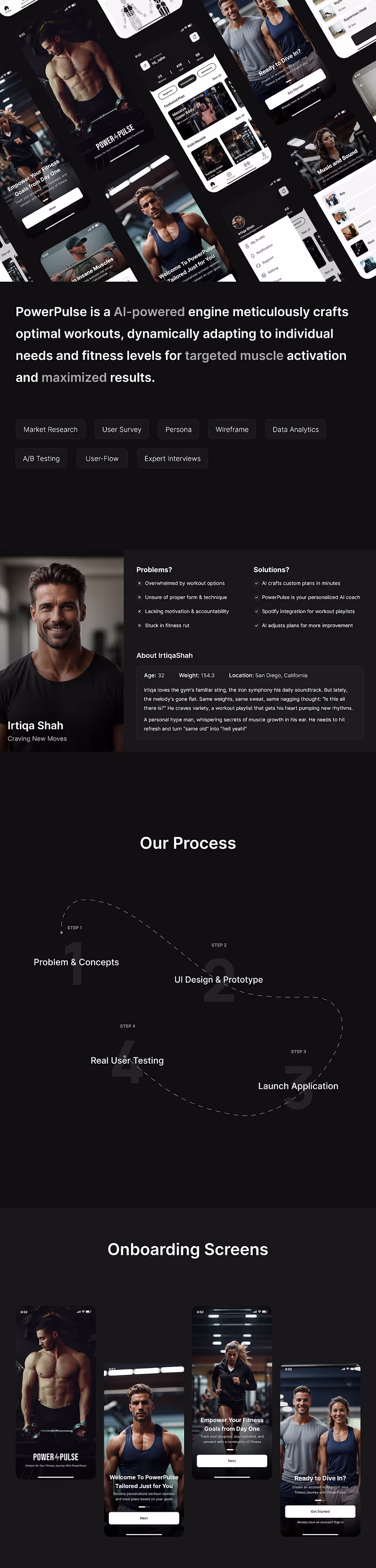 Cover image for PowerPulse — Workout App UI Design