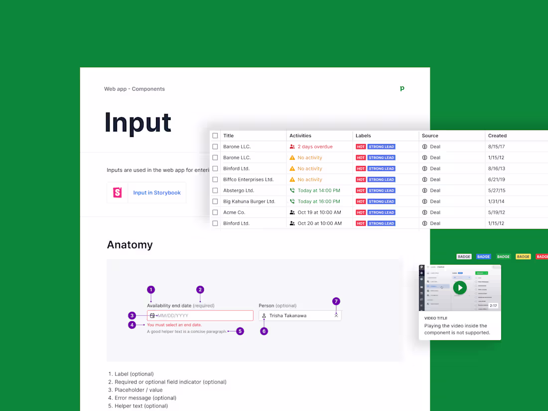 Cover image for Design system for a CRM