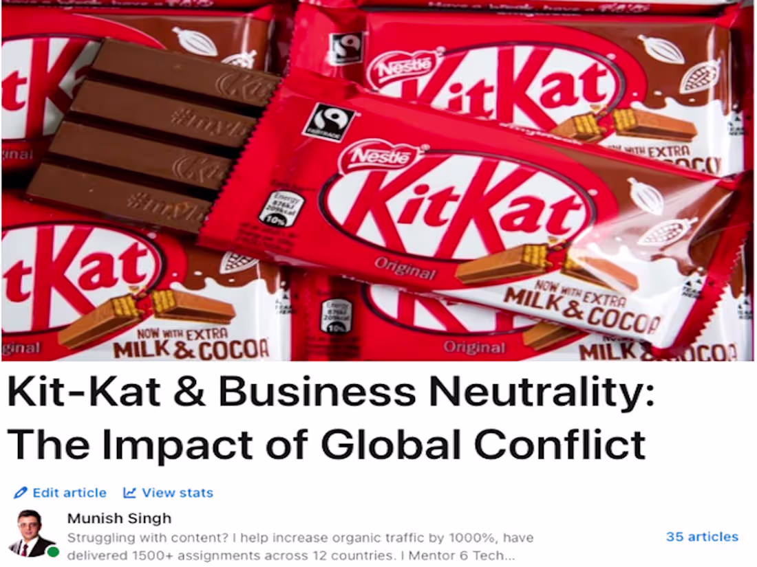 Cover image for Munish Singh on LinkedIn: Kit-Kat & Business Neutrality: Th...