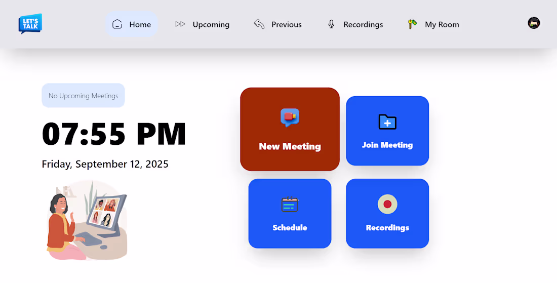 Cover image for Full-Stack Video Conferencing Application:
Live Link