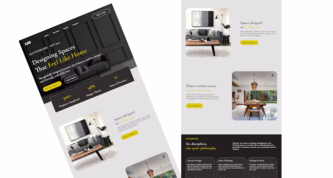 Cover image for Interior Decoration Landing Page