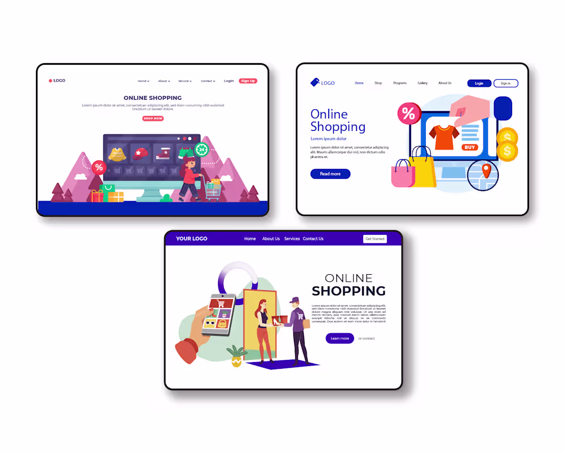 Cover image for web page desktop design