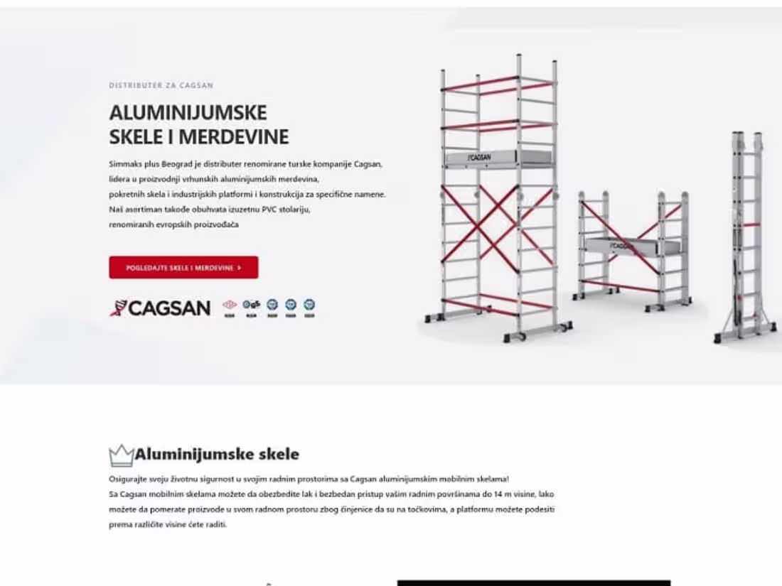 Cover image for Simmaks Plus Beograd - Distributor of Premium Aluminum Ladders