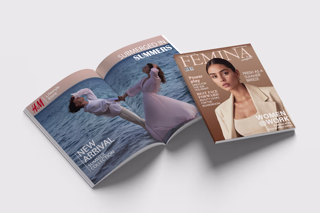 Cover image for Femina magazine cover and ad