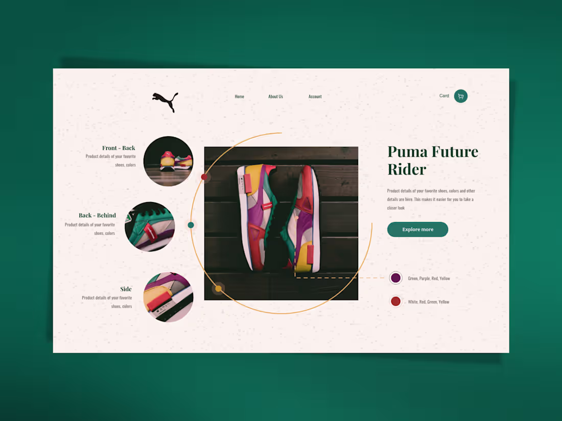 Cover image for Puma Future Rider – Vibrant Hero Header Design for E-commerce