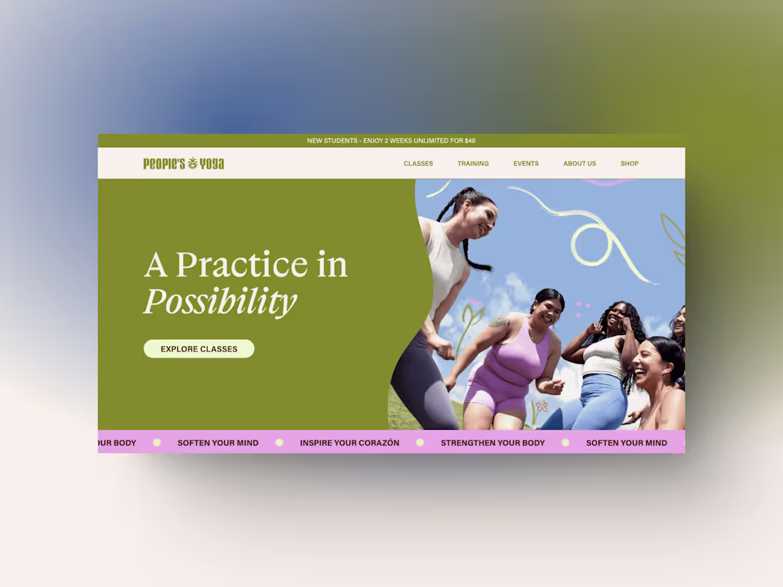 Cover image for People's Yoga Custom Webflow Site