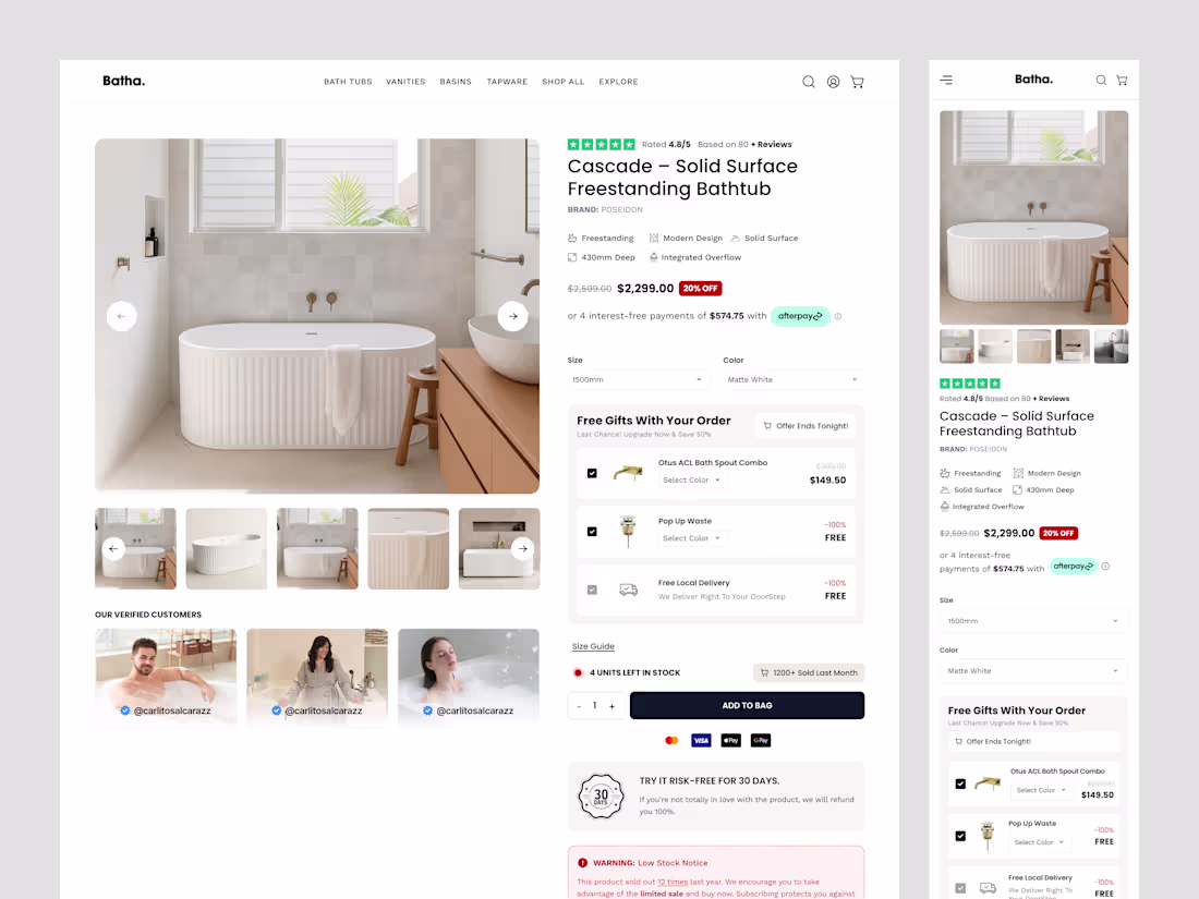 Cover image for CRO-driven Shopify Product Page UI/UX