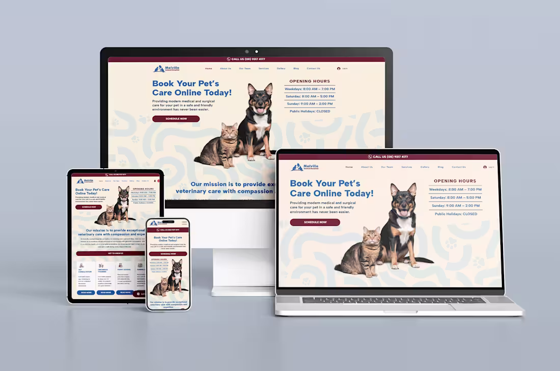 Cover image for Veterinary Website for Melville Animal
