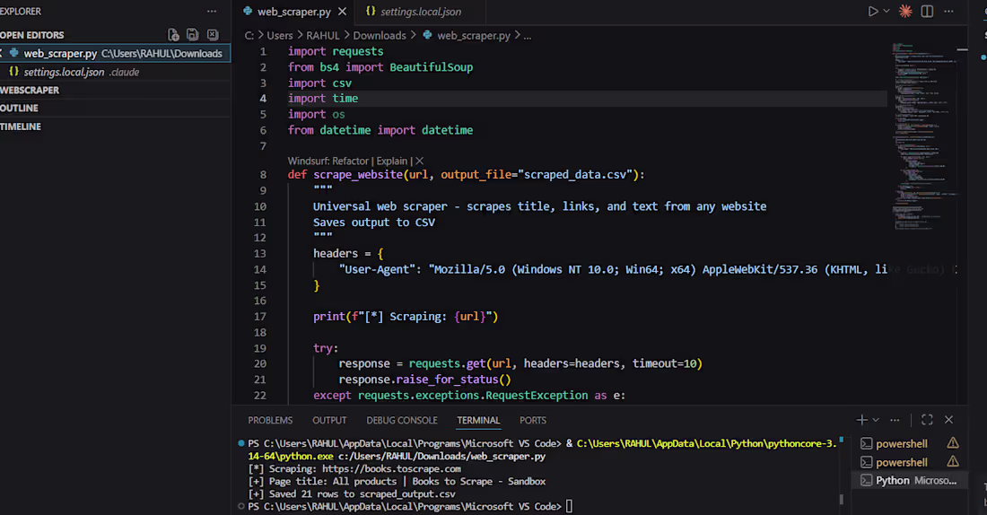 Cover image for Custom Python Web Scraper — Any Website to CSV/Excel